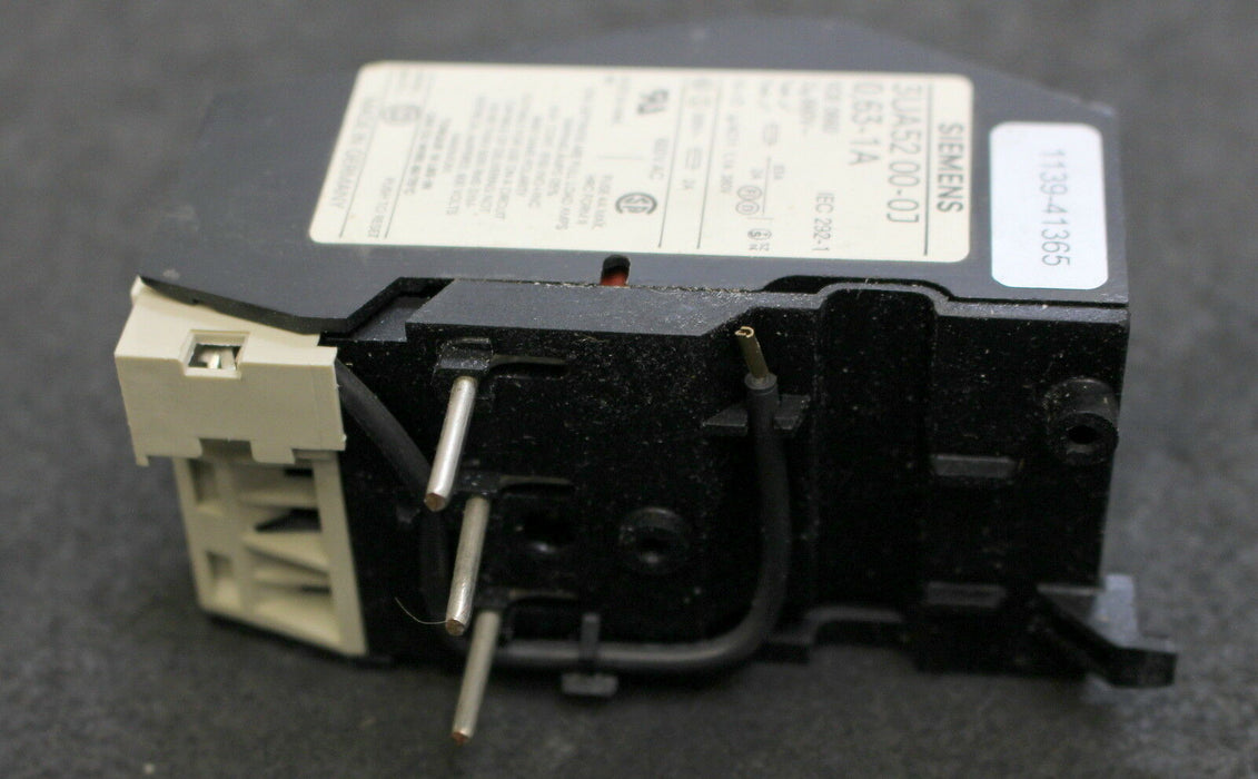 SIEMENS Überlastrelais 3UA5200-0J 0,63-1A overload relay Ue=660VAC 1S + 1Ö