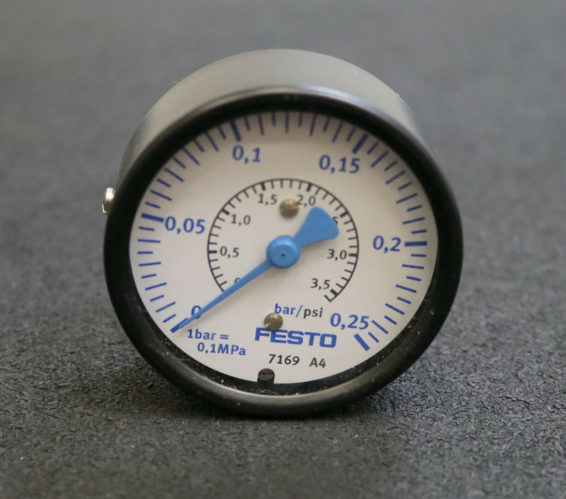 FESTO Manometer MA-63-0,25  Mat-Nr. 7169 0-0,25bar - unbenutzt