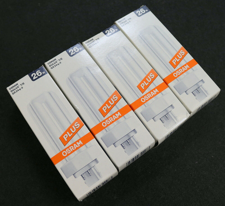 OSRAM 4x Kompakt-Leuchtstofflampe DULUX T/E GX24q-3 26W 1800lm white cool