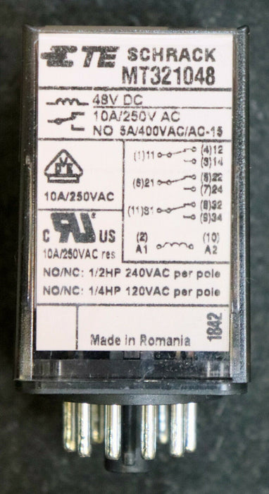 SCHRACK 3 Stück Relais MT321048 48VDC 10A 250VAC 5A 400VAC/AC15