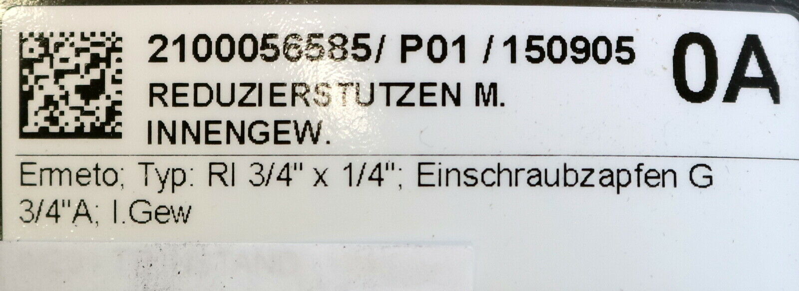 ERMETO 5x Reduzierstutzen mit Innengewinde RI 3/4" x 1/4" Einschraubzapfen