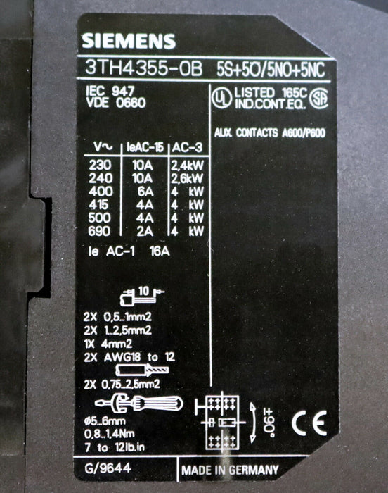 SIEMENS Leistungsschütz 55E 3TB4355-0BP4 Us = 230VDC - unbenutzt