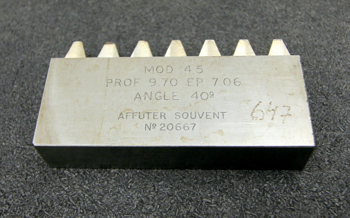 ROLLET PARIS Hobelkamm rack cutter f. MAAG-Wälzhobelmaschinen m= 4,5 Angle 20° 7 Z.