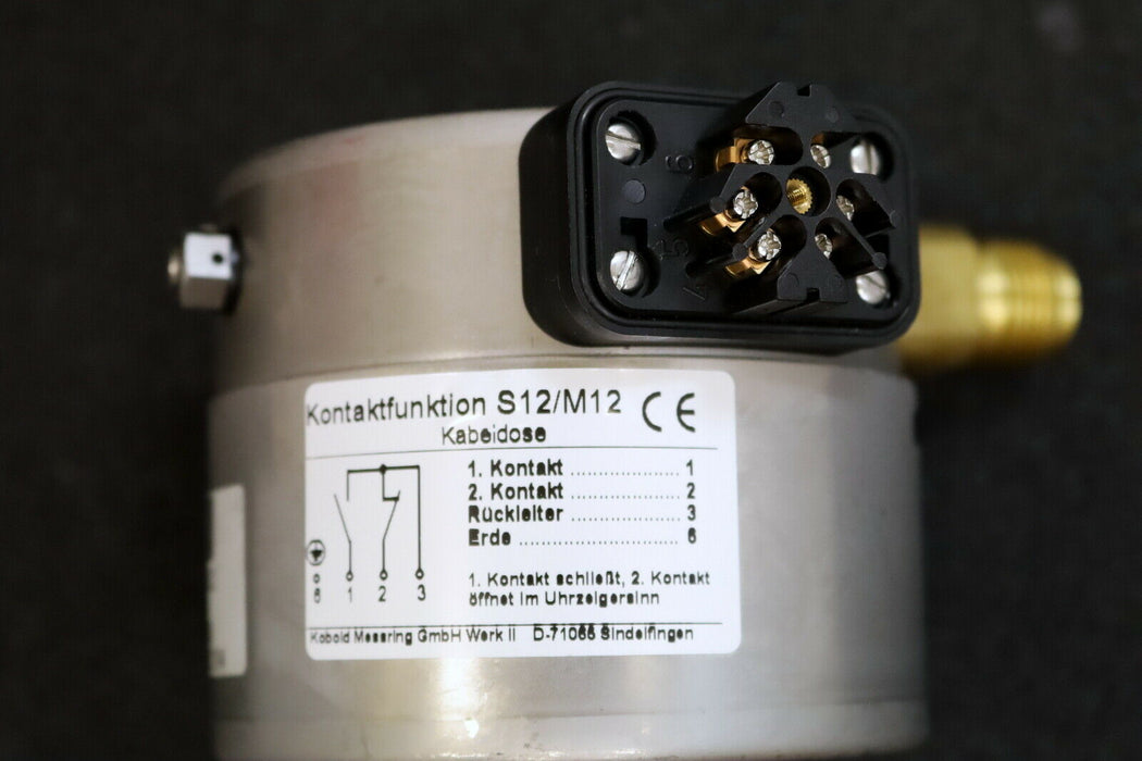 KOBOLD Rohrfeder-Manometer MAN-RF72/CM12 0-60bar Kl. 1,0 Kontakt M12