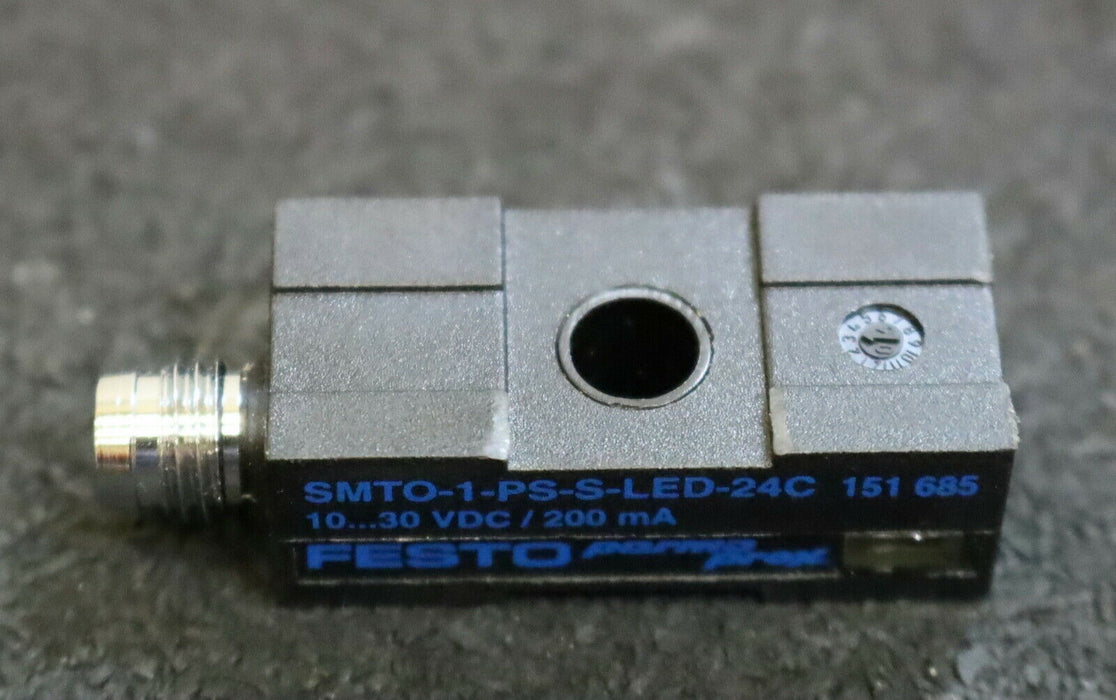 FESTO Elektronischer Näherungsschalter SMTO-1-PS-S-LED-24C Nr. 151685 10-30VDC