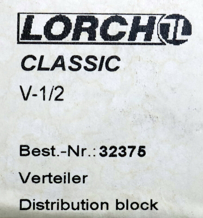 LORCH Verteiler Distribution block V-1/2 Best-Nr. 32375 - unbenutzt in OVP