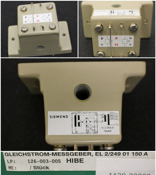 SIEMENS Gleichstrommessgeber EL2/249,01 150AW