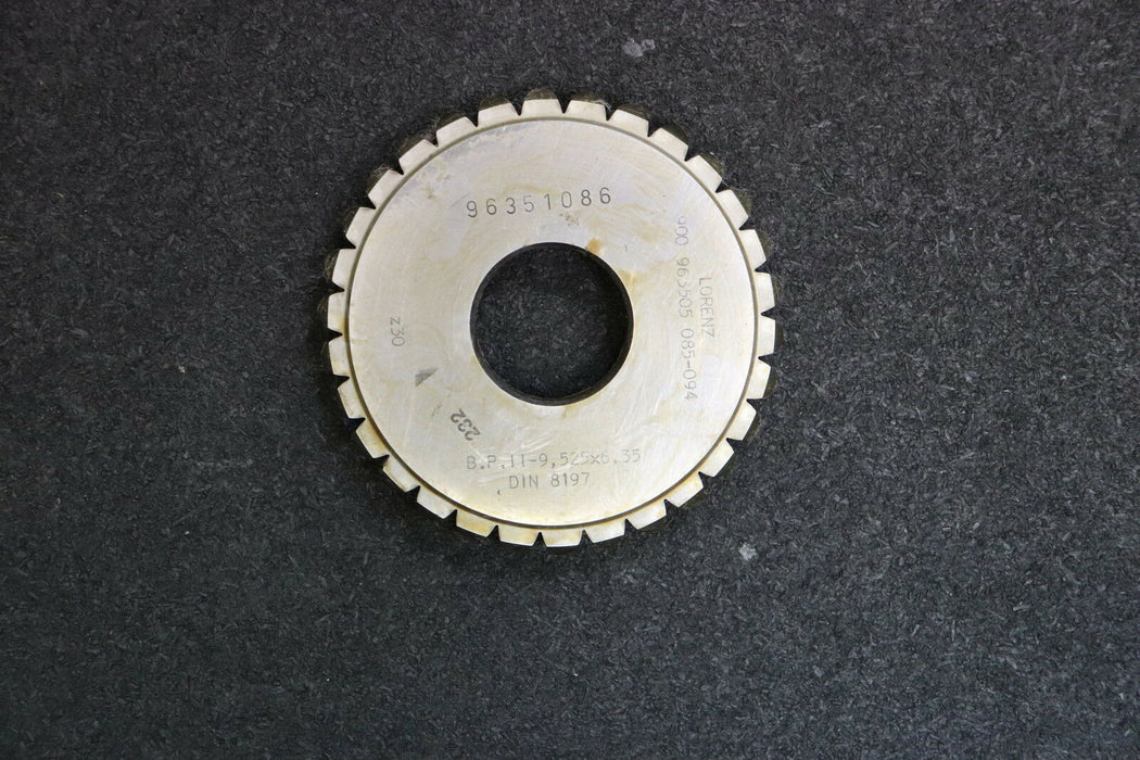 LORENZ Scheibenschneidrad für Rollkettenrad DIN8197 Tlg. 3/8" x Rollend. 6,35mm