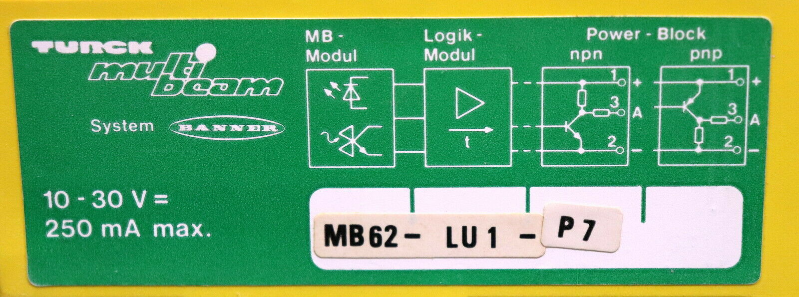 TURCK / BANNER OPTO Näherungsschalter MB62-LU1-P7 für MB62-LU1-NP6X