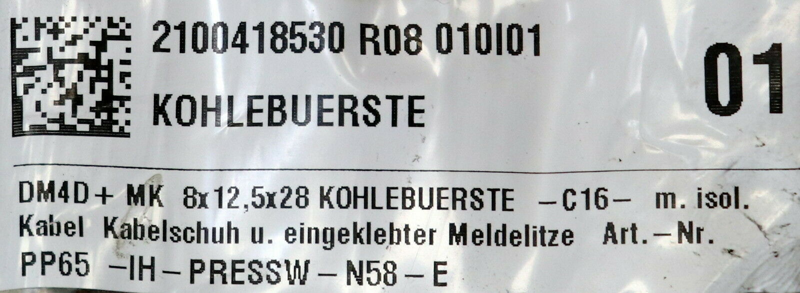 2 Stück Kohlebürste DM4D + MK 8x12,5x28mm C16 Nr. 425043-0 Beschriftung 070336