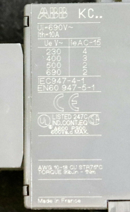 ABB Hilfsschütz KC62E Spule 60VDC Ith=10A Ie=4A-240V AC-15 FPH1423001R0621