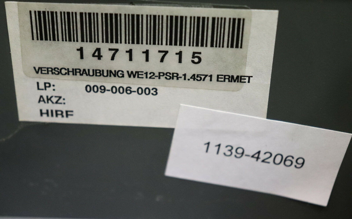 ERMETO 3 Stück Winkel-Einschraubstutzen WE 12-PSR Edelstahl 1.4571 Gewinde 5/8"