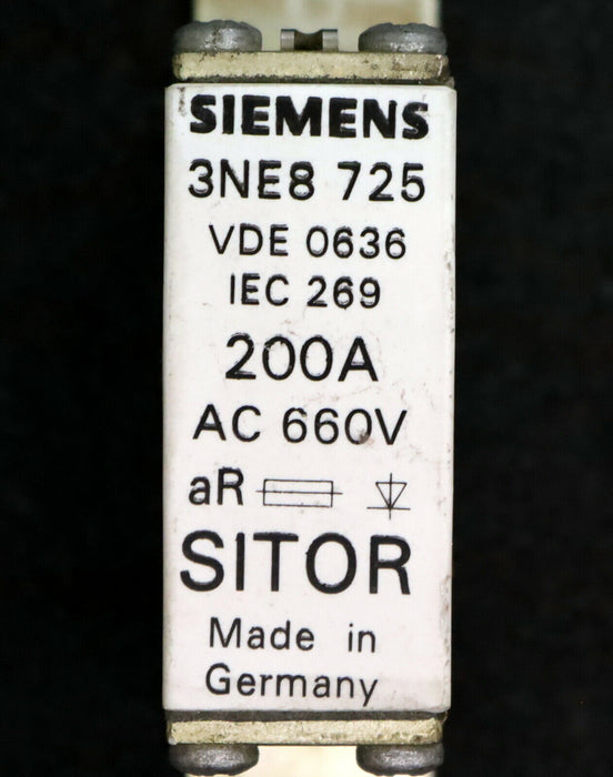 SIEMENS SITOR 3x Sicherungseinsatz fuse-link 3NE8 725 200A 660VAC aR