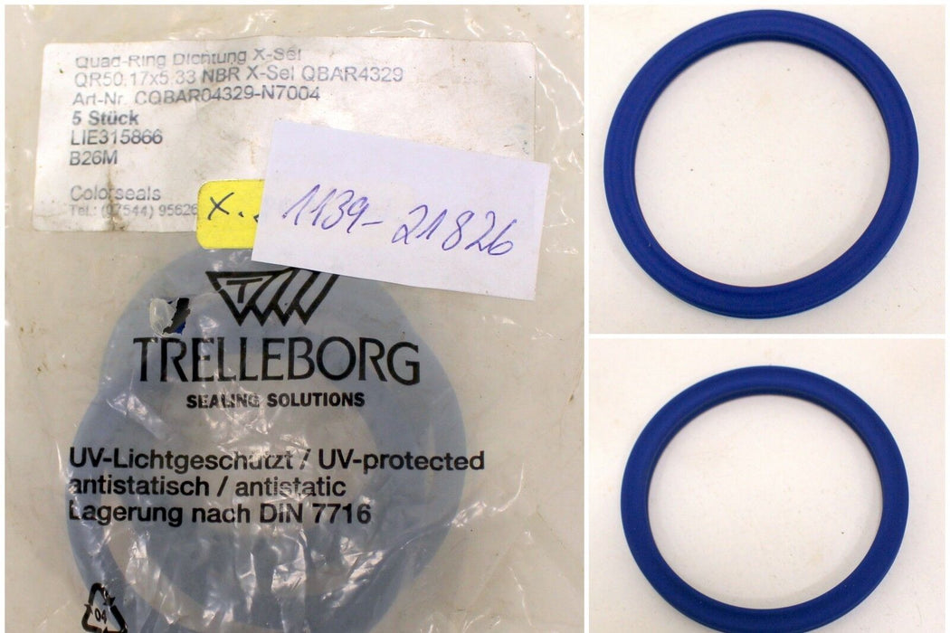 TRELLEBORG Quad-Ring Dichtung X-Set QR50 17x5,33 Art.-Nr.CQBAR04239-N7004 - 5Stk