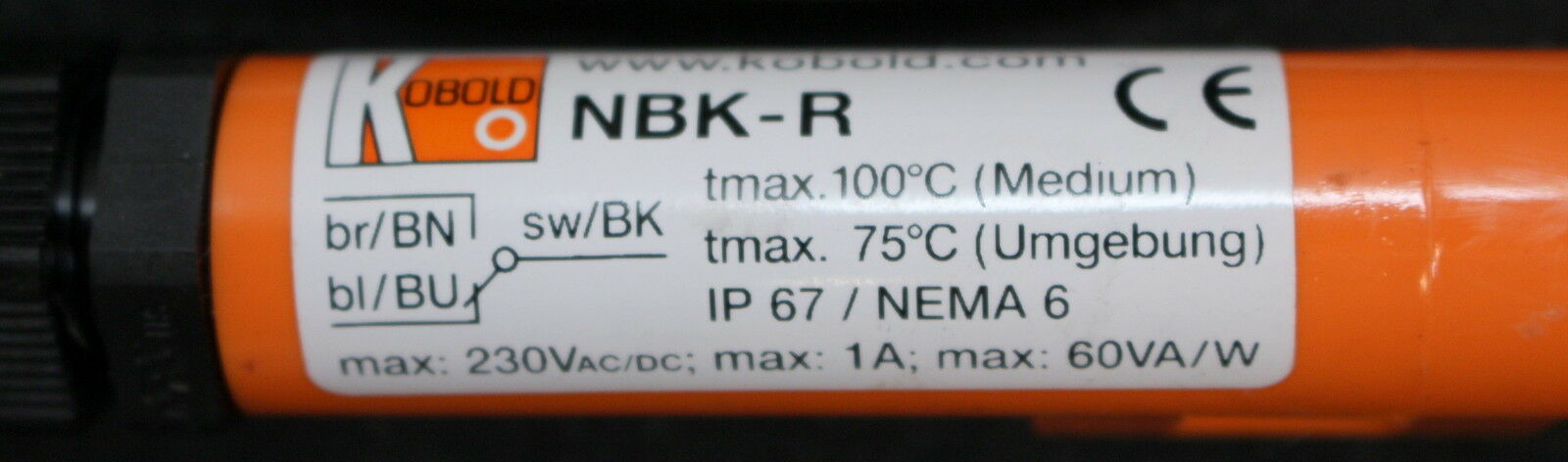 KOBOLD Bypass-Füllstandsanzeiger Niveauschalter NBK-R Tmax=100°C Medium