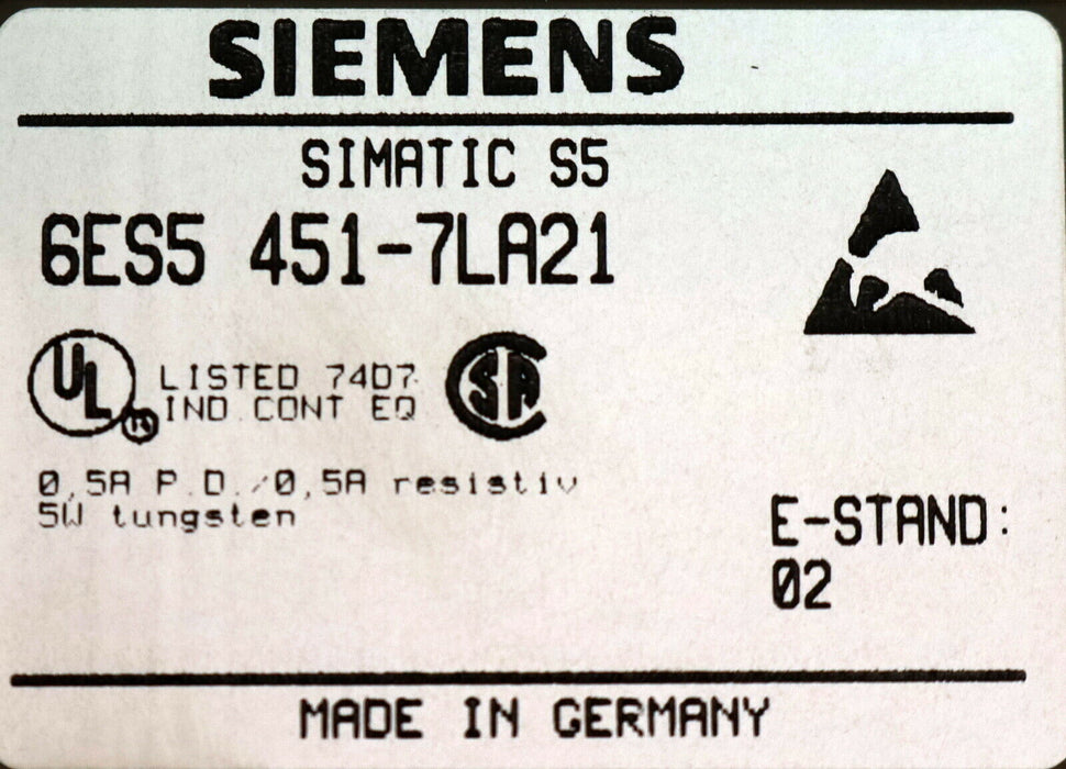 SIEMENS SIMATIC S5 115 Digitalausgabe 6ES5451-7LA21 32x24VDC 0,5A unbenutzt OVP