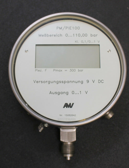 AMV Digitales Prüfdruckmessgerät - PM/PIE100 - Messbereich 0-110bar  Pmax 300bar