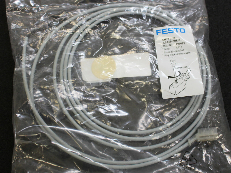 FESTO Steckdosenleitung KMYZ-3-24-2,5-LED-PUR-B Mat-Nr. 193693 Serie E713