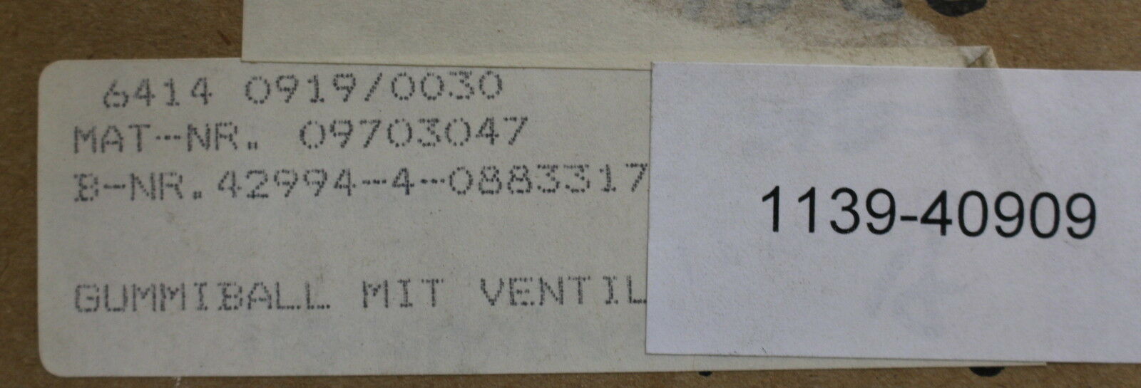 DIA-NIELSEN 2 Gummibälle mit Ventil 75MV Mat.-Nr. 09703047 B-Nr. 42994-4-0883317