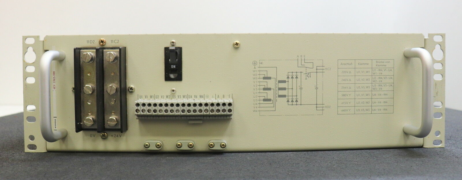 SIEMENS Einbau-Netzgerät SVS2 6EV1362-5BK Typ D220, 380 G24/40 WG Eingang D220