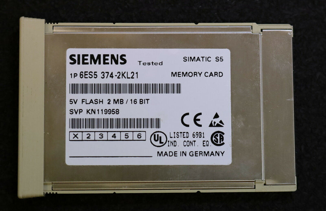 SIEMENS SIMATIC S5 Memory Card FLASH 2 MBYTE/16BIT 6ES5374-2KL21 - gebraucht