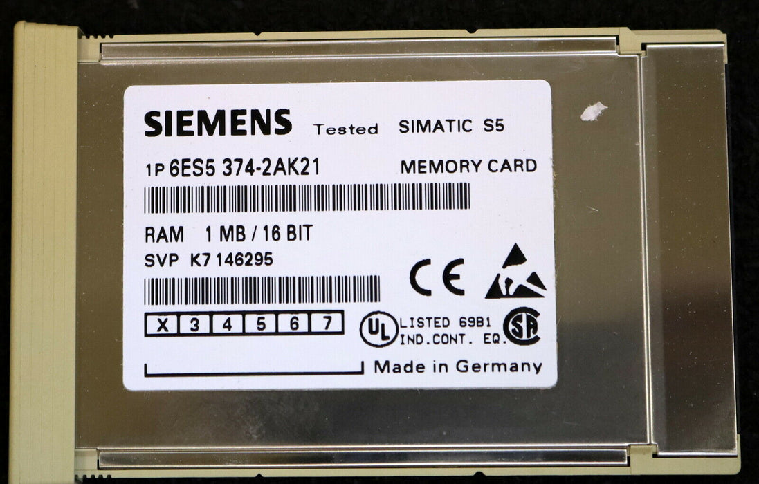 SIEMENS SIMATIC S5 Memory Card RAM 1MByte/16 Bit 6ES5374-2AK21 - gebraucht