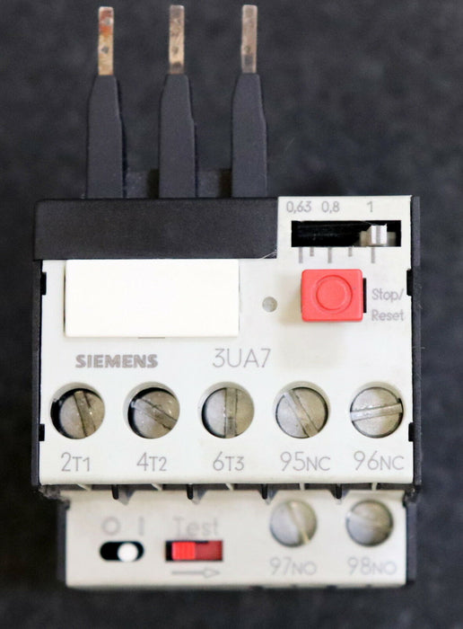 SIEMENS Thermisches Überlastrelais 3UA7021-0J 0,63-1A Ui=400 / 690VAC gebraucht