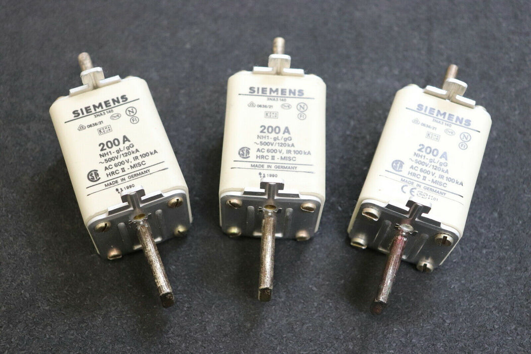 SIEMENS SITOR 8xSicherungseinsatz fuse-link 3NA3 140 200A HN1 500V 120kA 600VAC