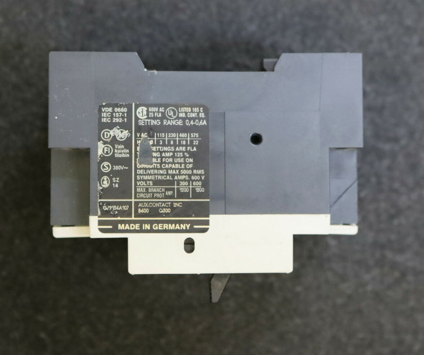 SIEMENS Schutzschalter 3VU1300-3ME00 0,4-0,6A AC-3 50/60Hz 7,2A Ue = 415/690V