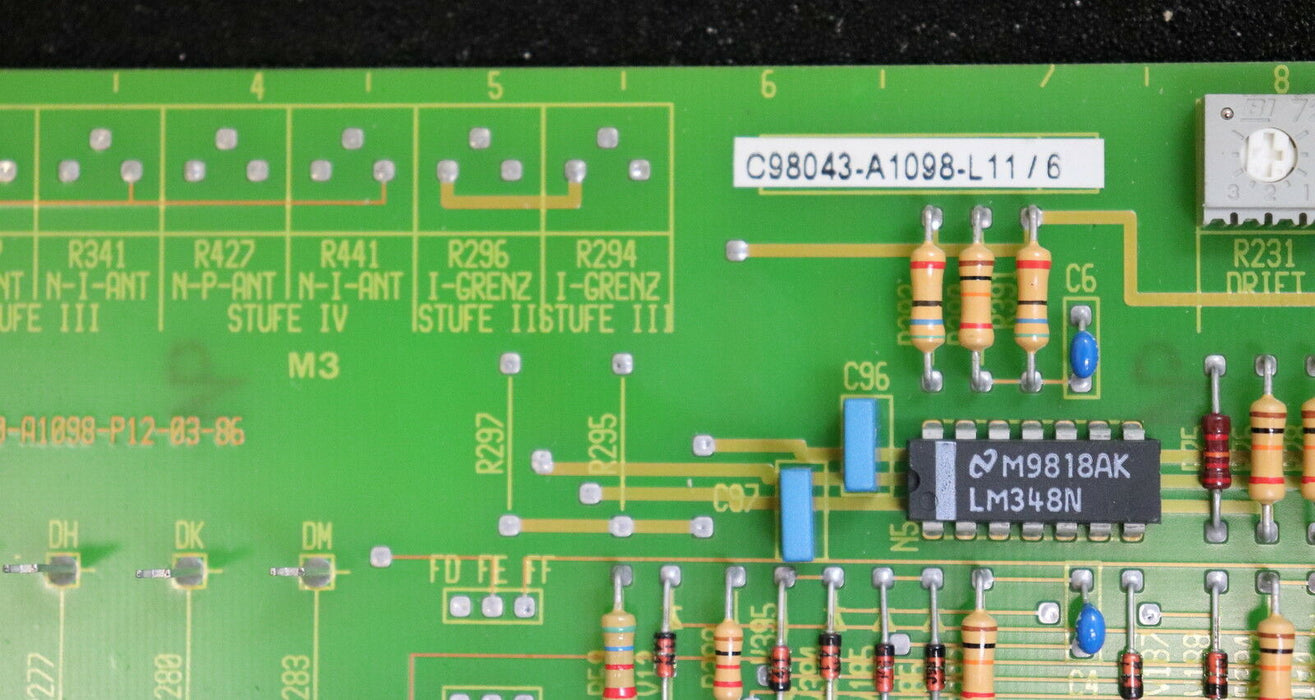 SIEMENS FBG Hauptspindelregler C98043-A1098-L11 unbenutzt