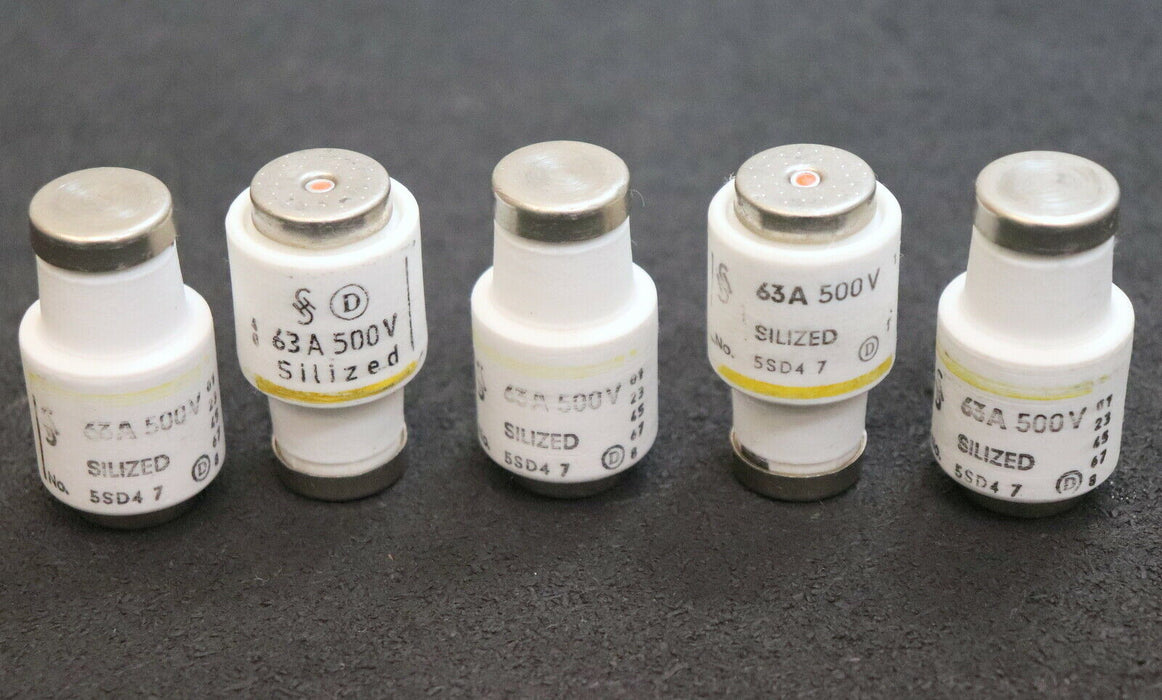 SIEMENS SILIZED 5x Sicherungseinsatz fuse-link 5SD4 7 63A 500V - unbenutzt