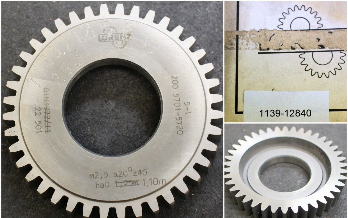 LORENZ Scheibenschneidrad m= 2,5 - Durchmesser 105 mm - Bohrung 1 3/4“ - Z= 40