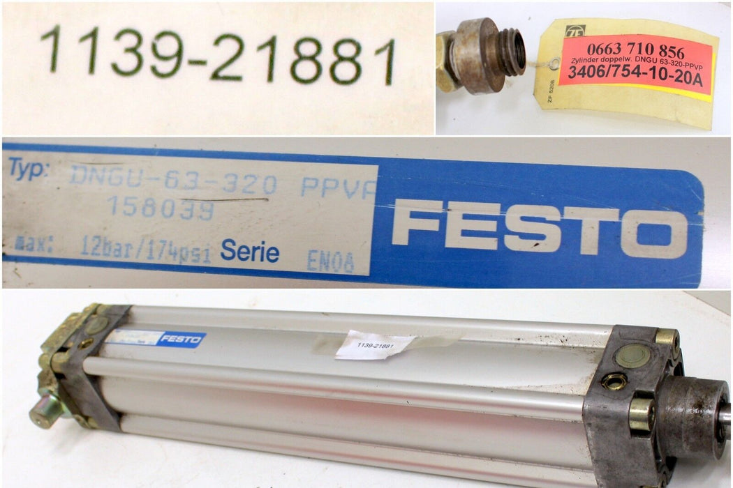 FESTO Zylinder doppelwandig DNGU 63-320-PPVP -GEBRAUCHT-