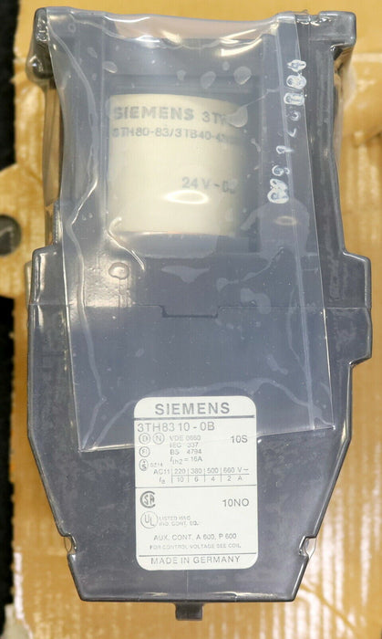 SIEMENS Hilfsschütz 3TH8310-0B Spulenspannung 24VDC 10S + 10NO - unbenutzt