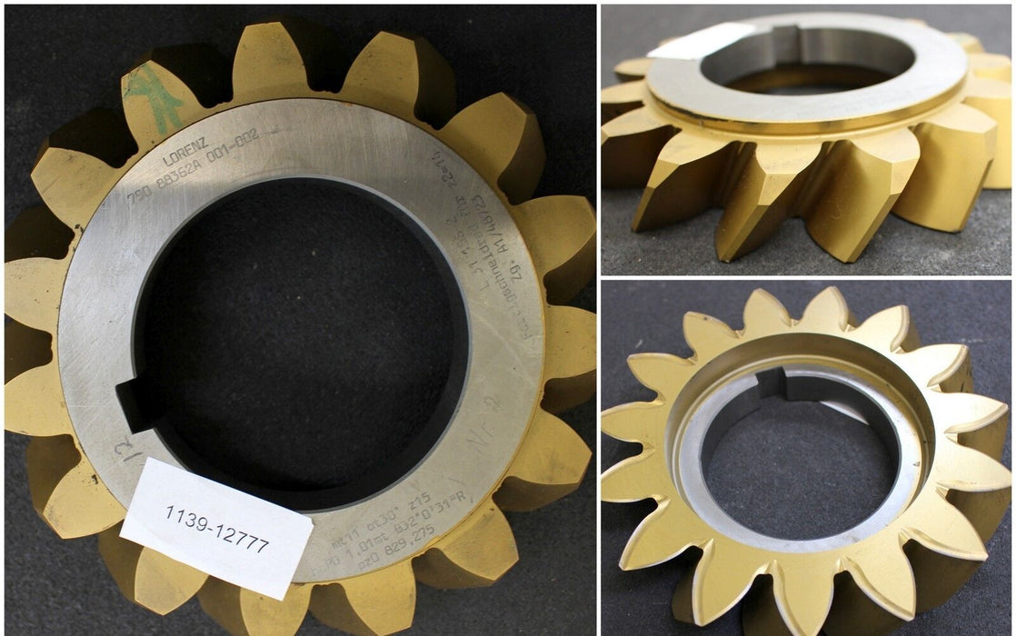 Scheibenschneidrad LORENZ für Z= 14, β=32° 0' 31" Rechts -m= 11 EGW 30°- 15 Zähne