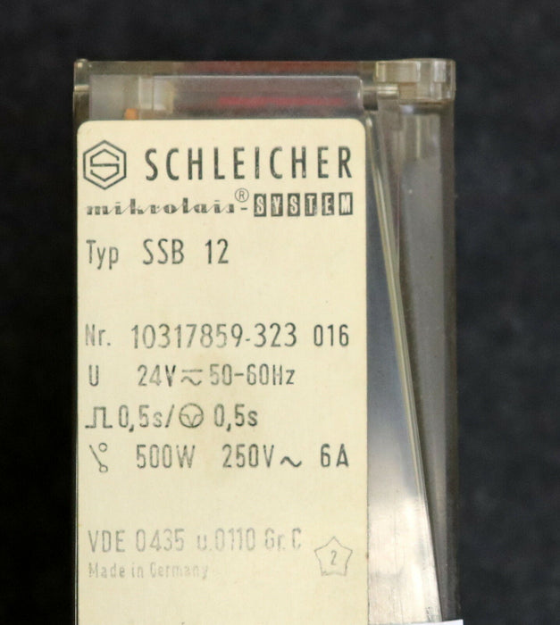 SCHLEICHER Zeitrelais SSB 12 Art.Nr. 10317859-323 016 U=24VAC/DC 50-60Hz 0,5sec