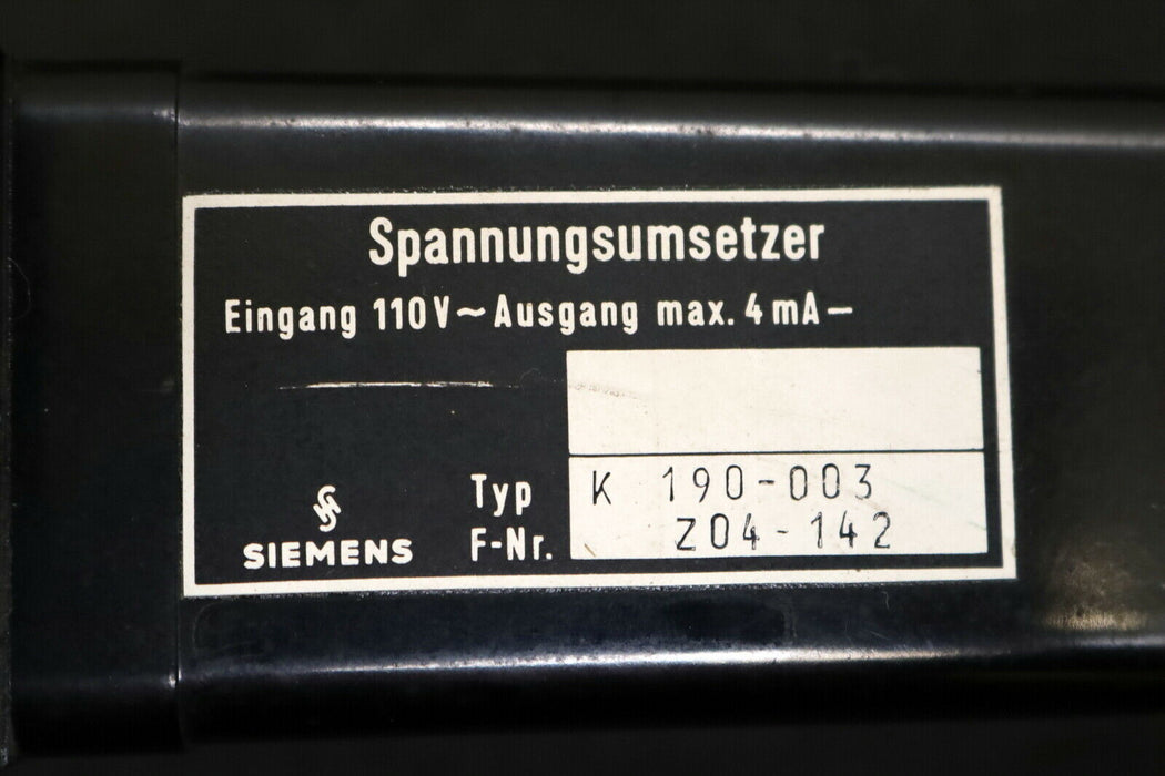 SIEMENS Spannungsumsetzer C70211-A1889-A3 Typ K190-003 Eingang 110 V - gebraucht