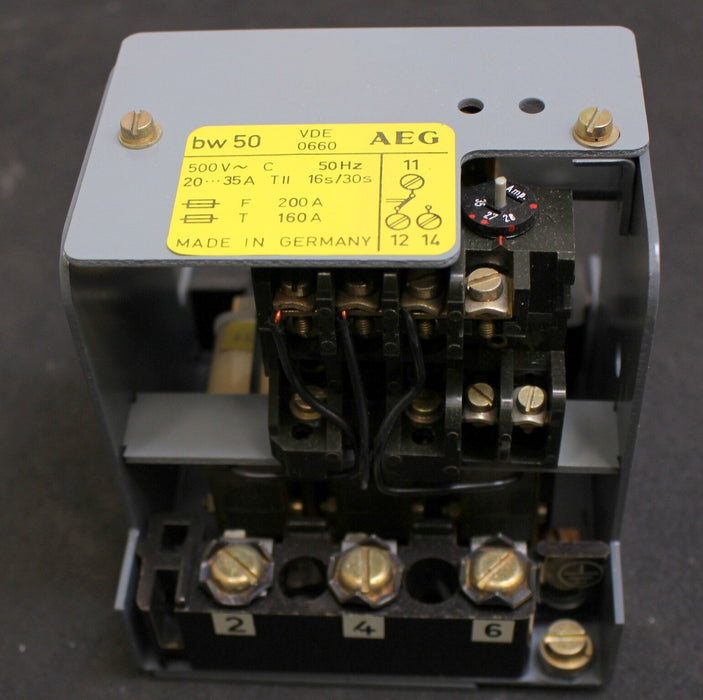 AEG Thermischer Überstromauslöser Typ bw 50 20-35A 16/30s E-Nr. 910-341-687 50Hz