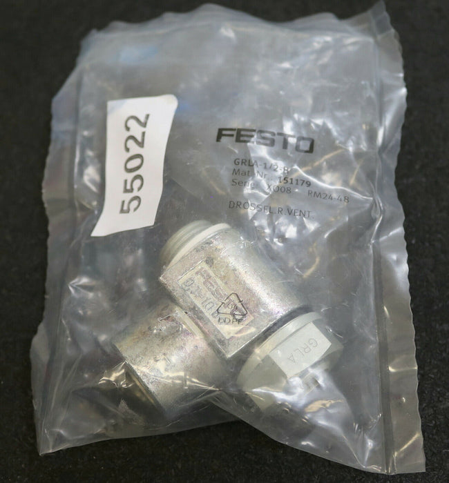 FESTO Drosselrückschlagventil One-way flow control valve GRLA-1/2-B Nr. 151179