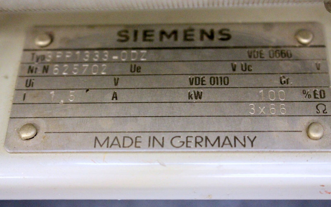 SIEMENS Widerstandsgerät 3PP1333-0DZ Schlupfwiderstand Fabr.-Nr.:625702 - 1 Stk