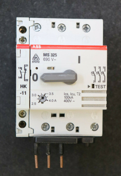 ABB Motorschutzschalter 2,5-4,0A 1SAM150001R0008 MS325-4,0 + HK - gebraucht