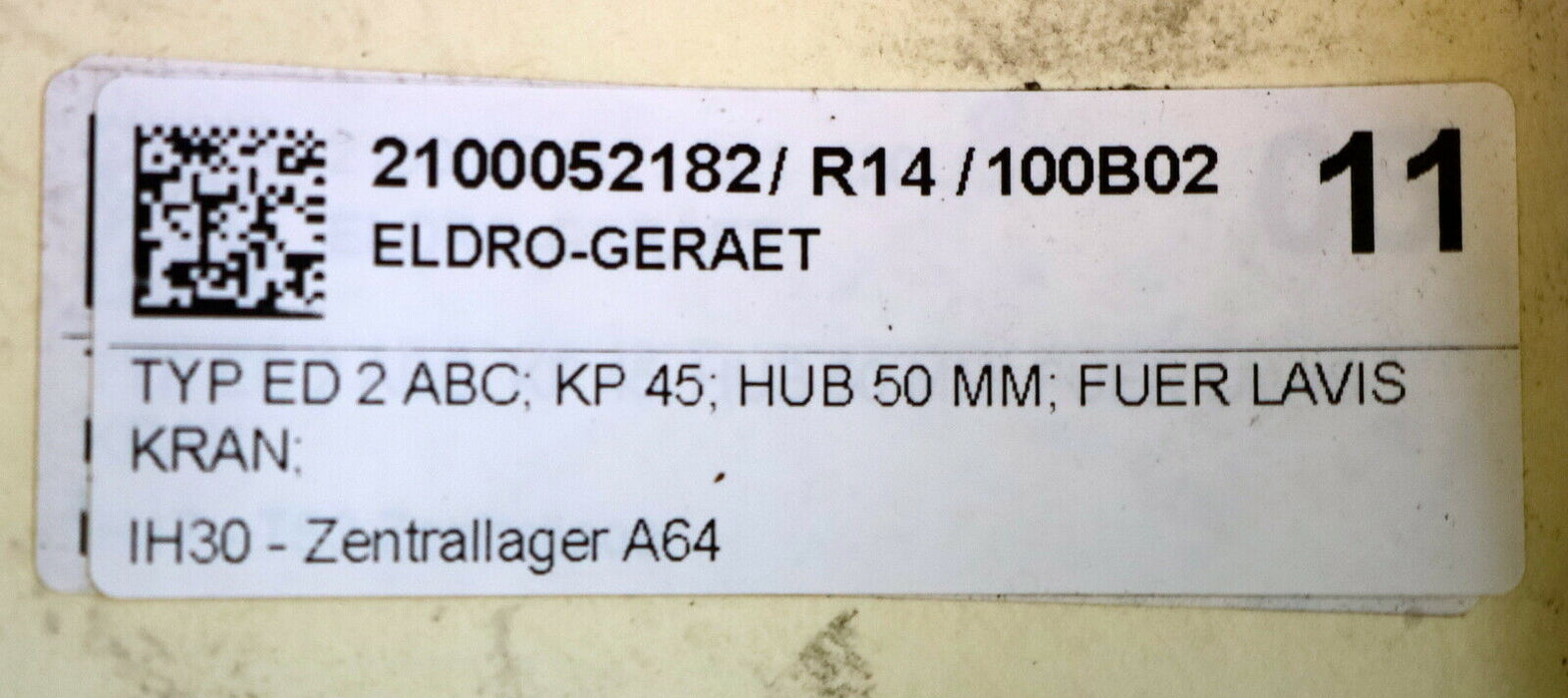 EMG 1 Elektrohydraulisches Hubgerät ELDRO ED2 ABC Hubkraft 450N Hubweg 50mm