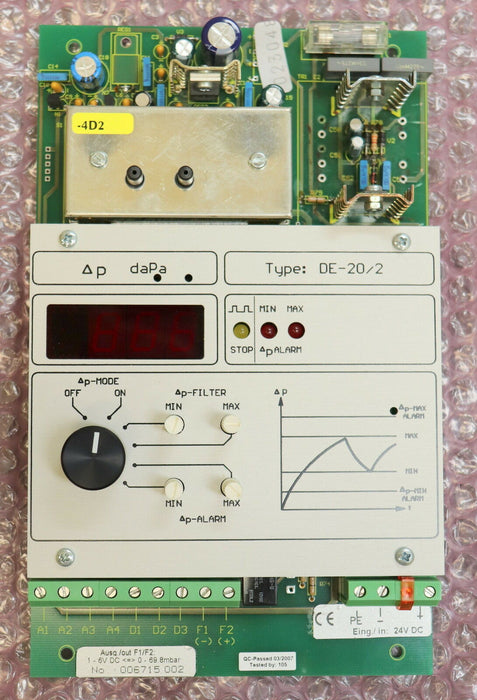 Platine Type DE-20/2 für Delta P daPa No.006715002 Eingang 24VDC generalüberholt