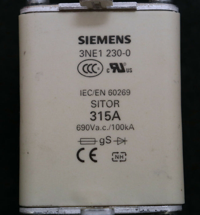 SIEMENS SITOR Sicherungseinsatz fuse-link 3NE1 230-0 315A 690VAC 100kA - gS