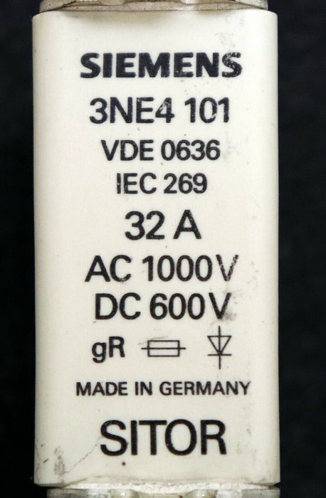 SIEMENS SITOR 3xSicherungseinsatz fuse-link 3NE4 101 32A 600VDC 1000VAC - gR -