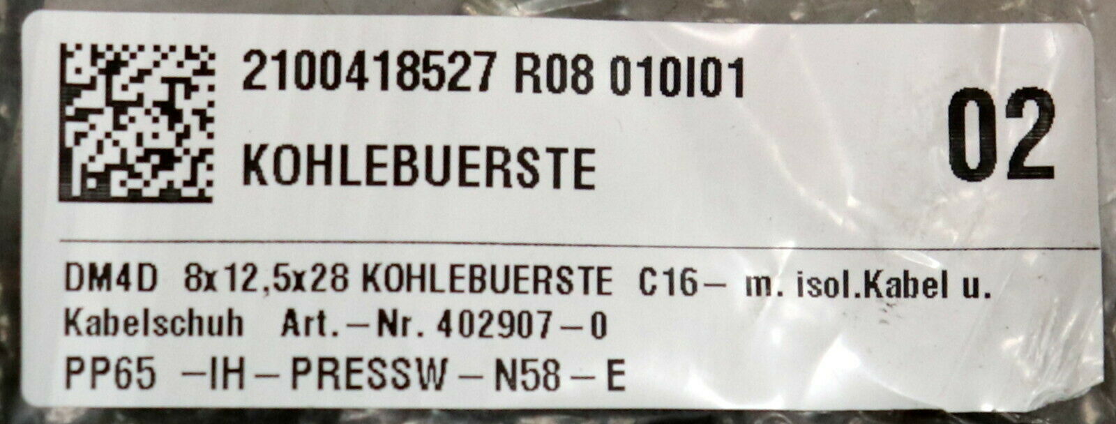 6 Stück Kohlebürste DM4D 8 x 12,5 x 28mm Nr. 402907-0 Beschriftung 070336