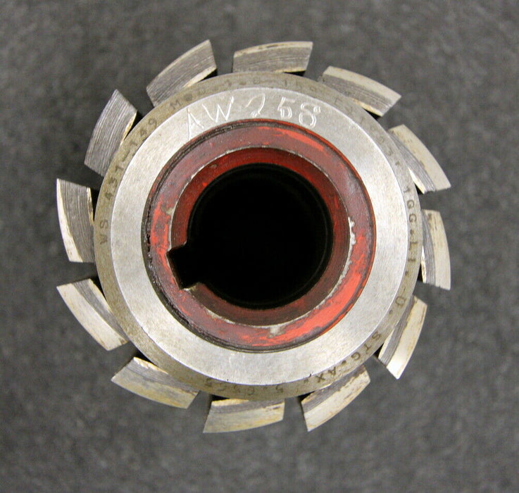 SAAZOR Stollenwälzfräser involute spline hob m=1,8mm 15° EGW Ø80x90xØ27mm