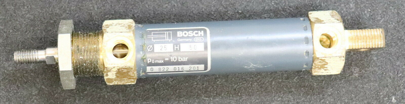 BOSCH Pneumatikzylinder Typ 0822016201 KD 25mm WellenØ 10mm Gesamtlänge 195mm