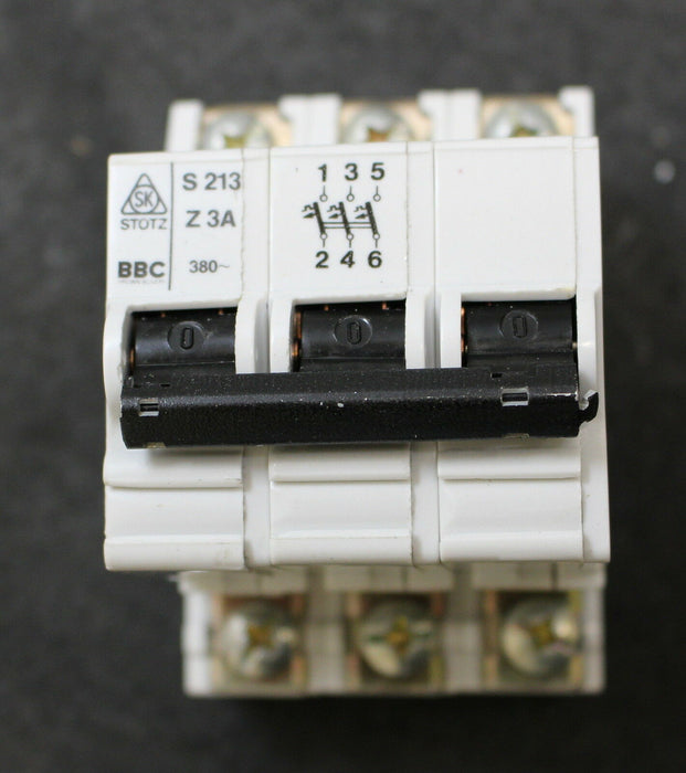 BBC Sicherungsautomat S213 Z 3A 380VAC circuit breaker 3-polig S213UC-Z3