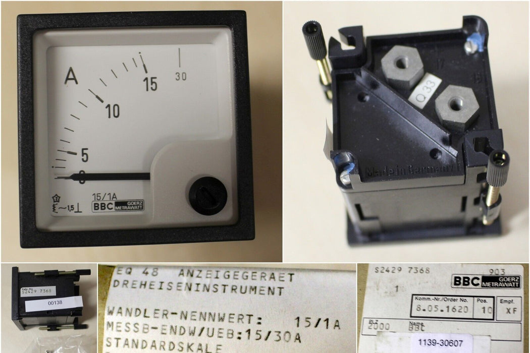 BBC GOERZ METRAWATT Strommesser EQ 48, Wandler-Nennwert 15/1A